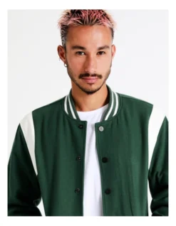 The Varsity Wool Blend Jacket In Green 13 The Varsity Wool Blend Jacket In Green -Myer Fashion Store 960255910 5 1 720x928