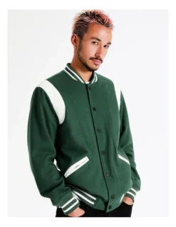 The Varsity Wool Blend Jacket In Green 14 The Varsity Wool Blend Jacket In Green -Myer Fashion Store 960255910 6 1 720x928