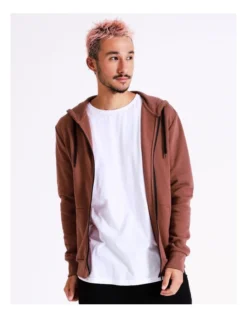 Mitchell Zip Thru Hoodie In Red -Myer Fashion Store 960258700 3 720x928