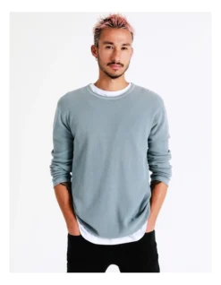 Tomas Textured Knit Pullover In Grey