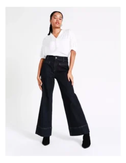 Basque Recycled Cotton Blend Wide Leg Jean Indigo -Myer Fashion Store 960417100 3 720x928