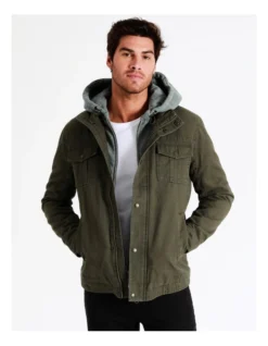 Silas Hood Jacket In Green