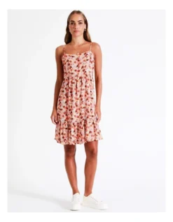 ONLY Jenna Sleeveless Strap Short Dress In Pumpkin