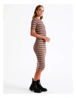 ONLY Misty Short Sleeve O-Neck Calf Dress In Peach Beige -Myer Fashion Store 960909670 4 720x928