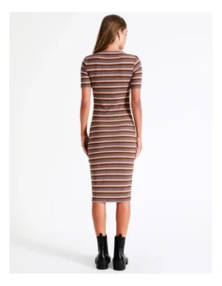 ONLY Misty Short Sleeve O-Neck Calf Dress In Peach Beige -Myer Fashion Store 960909670 6 720x928