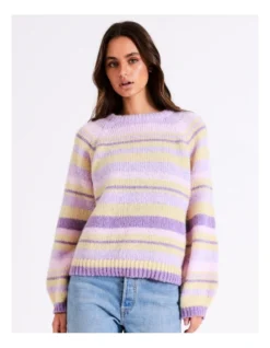 ONLY Abby Life Stripe Knit Pullover In Purple Multi -Myer Fashion Store 960942610 3 720x928