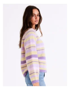 ONLY Abby Life Stripe Knit Pullover In Purple Multi -Myer Fashion Store 960942610 4 720x928