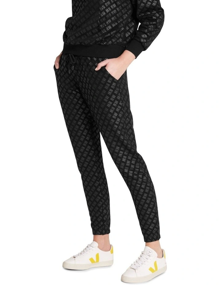 Walk The Line Monogrammed Pant In Black 3 Walk The Line Monogrammed Pant In Black