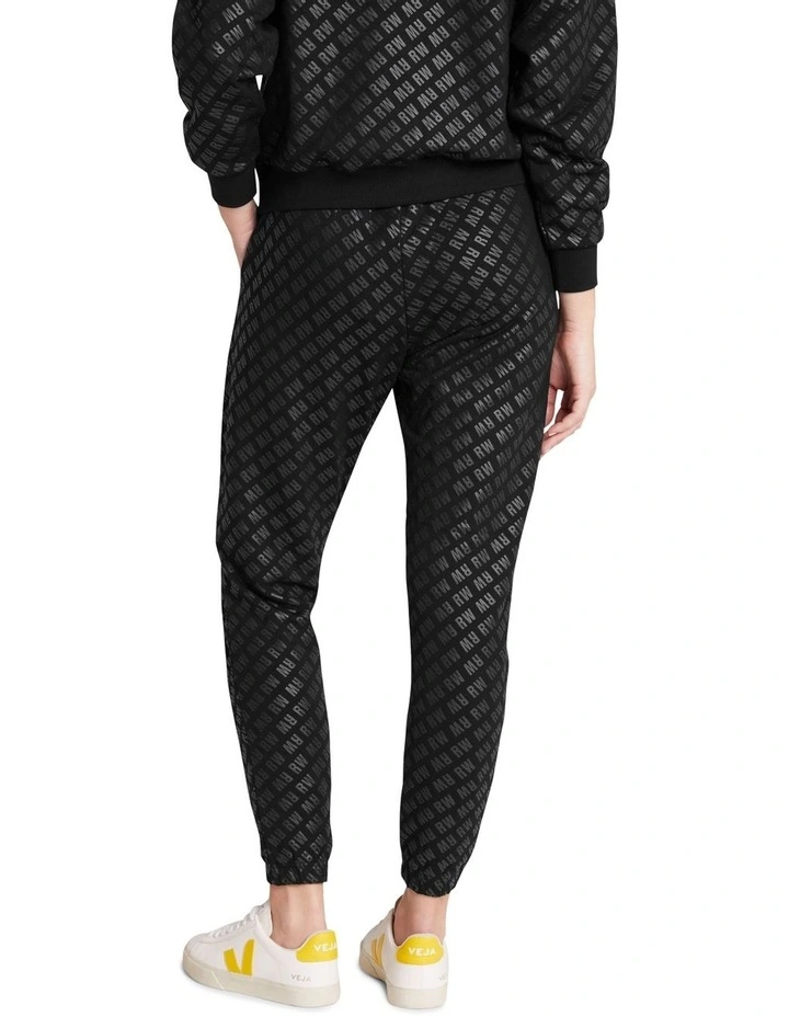 Walk The Line Monogrammed Pant In Black 5 Walk The Line Monogrammed Pant In Black - Image 3