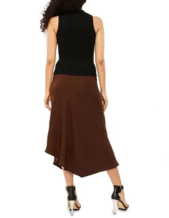 Calvin Klein Iconic Triacetate Rib Mock Neck Tank In Black -Myer Fashion Store 962278120 4 720x928