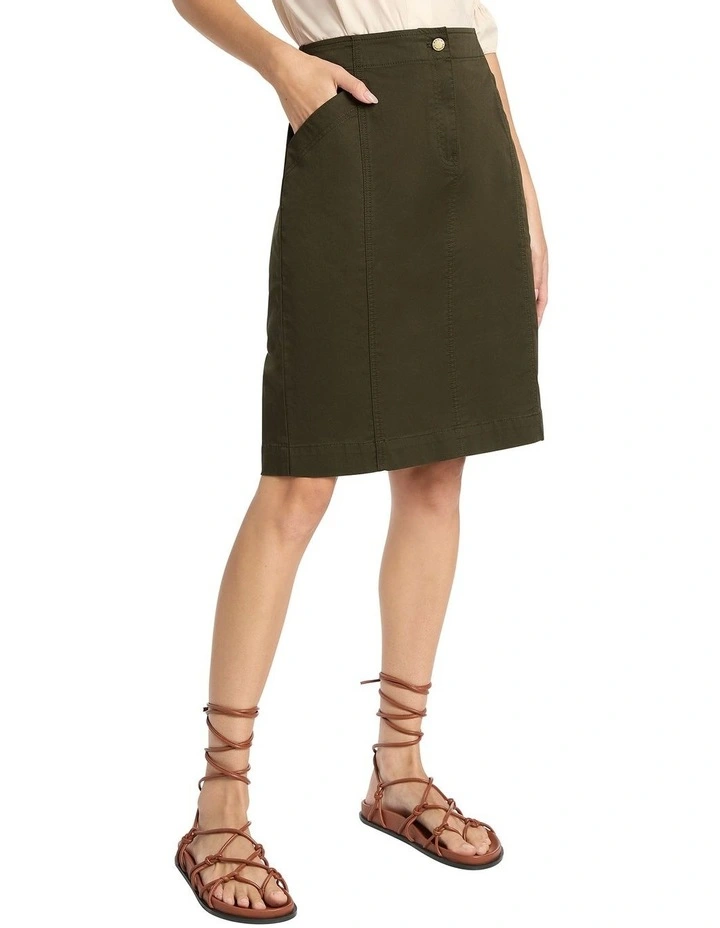Rhoda Utility Pencil Skirt In Green 3 Rhoda Utility Pencil Skirt In Green