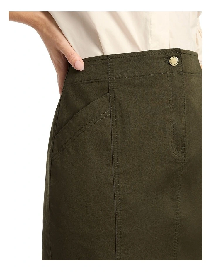 Rhoda Utility Pencil Skirt In Green 6 Rhoda Utility Pencil Skirt In Green - Image 4