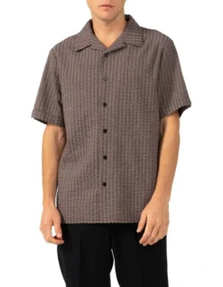 Paradise Code Bowling Shirt In Black