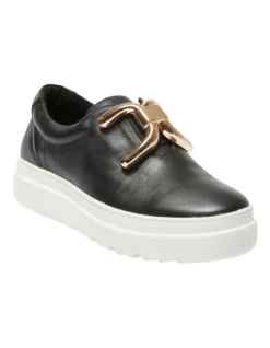 Banjo Sneakers In Black/Gold Leather -Myer Fashion Store 962598700 2 720x928