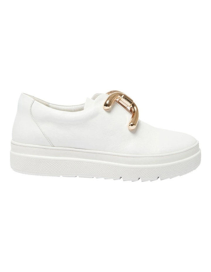 Banjo Sneakers In White/Gold Leather 3 Banjo Sneakers In White/Gold Leather