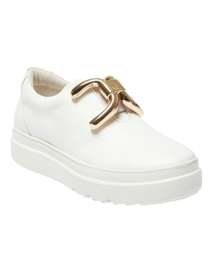 Banjo Sneakers In White/Gold Leather 4 Banjo Sneakers In White/Gold Leather - Image 2