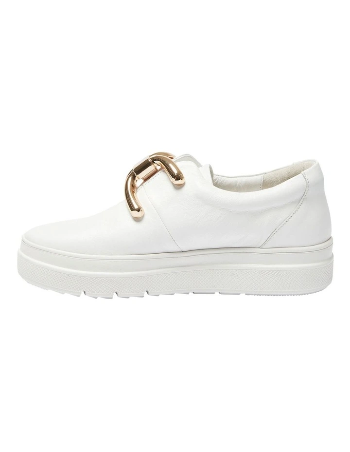 Banjo Sneakers In White/Gold Leather 5 Banjo Sneakers In White/Gold Leather - Image 3