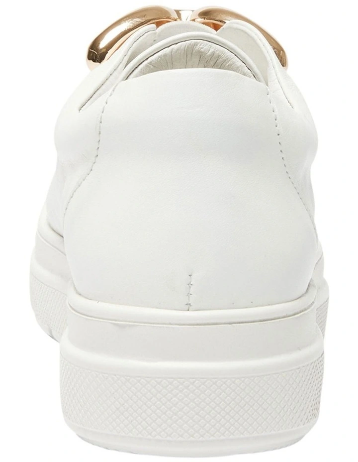 Banjo Sneakers In White/Gold Leather 7 Banjo Sneakers In White/Gold Leather - Image 5