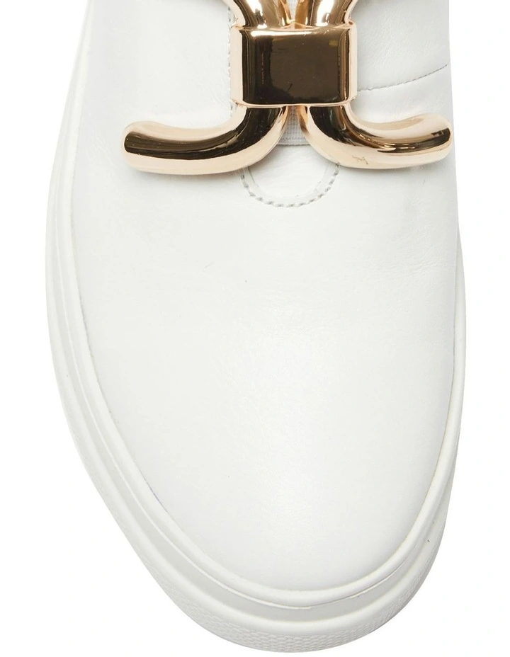 Banjo Sneakers In White/Gold Leather 9 Banjo Sneakers In White/Gold Leather - Image 7