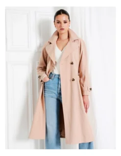 Soft Trench Coat In Beige -Myer Fashion Store 962604640 2 720x928