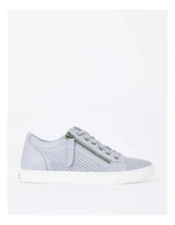 Ziggy Leather Sneaker In Grey Blue