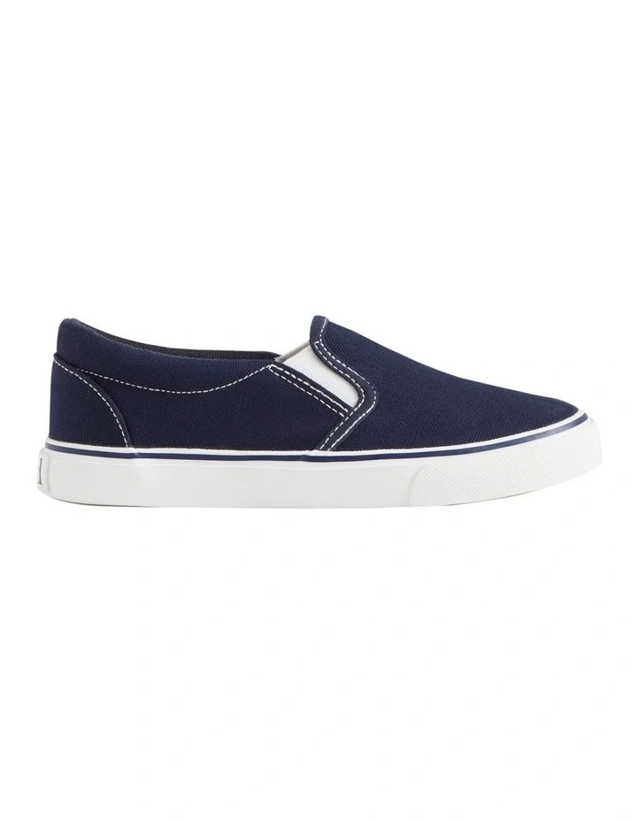 Canvas Slip On In Navy 3 Canvas Slip On In Navy