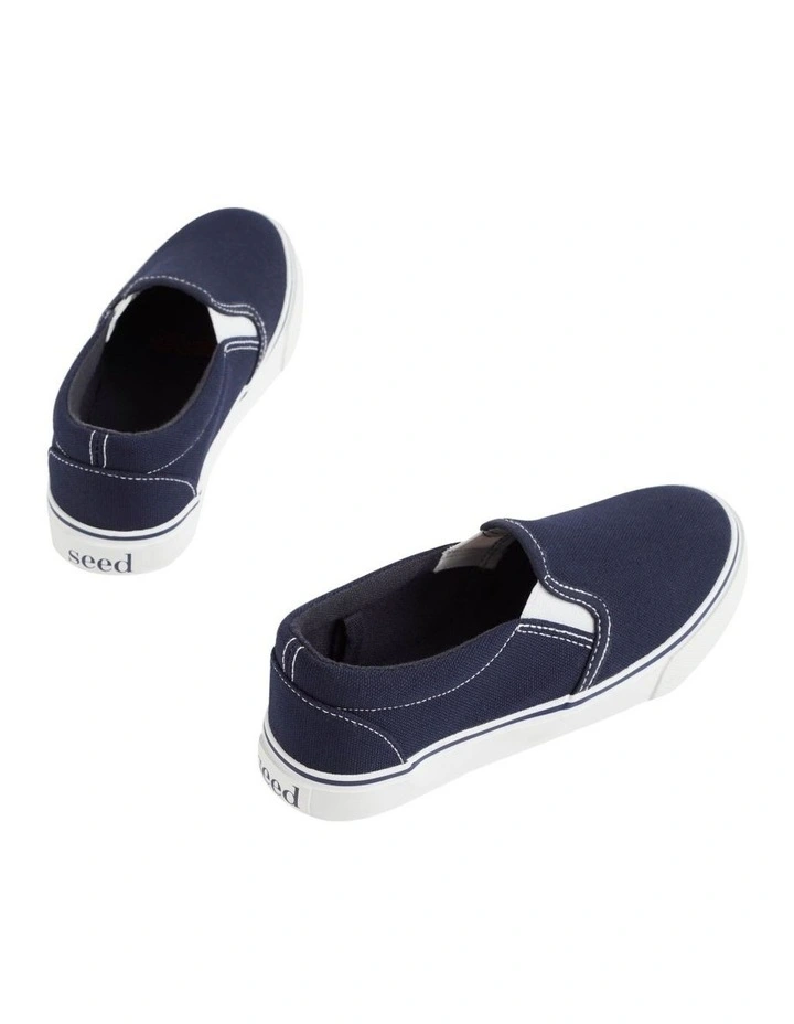 Canvas Slip On In Navy 5 Canvas Slip On In Navy - Image 3