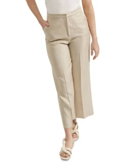 Oxford Ela Linen Twill Pants In Stone -Myer Fashion Store 963293680 4 720x928