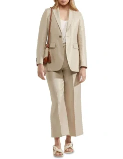 Oxford Ela Linen Twill Pants In Stone -Myer Fashion Store 963293680 5 720x928