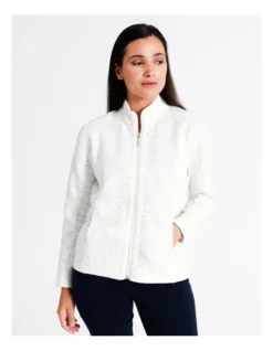 Regatta Recycled Polyester Zip Thru Chevron Jacquard Sweat Top In Ivory -Myer Fashion Store 963426880 4 1 720x928