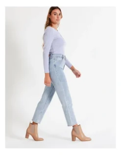 Recycled Blend Billie Straight Jean In Light Blue -Myer Fashion Store 964241380 4 720x928