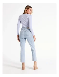 Recycled Blend Billie Straight Jean In Light Blue -Myer Fashion Store 964241380 5 720x928