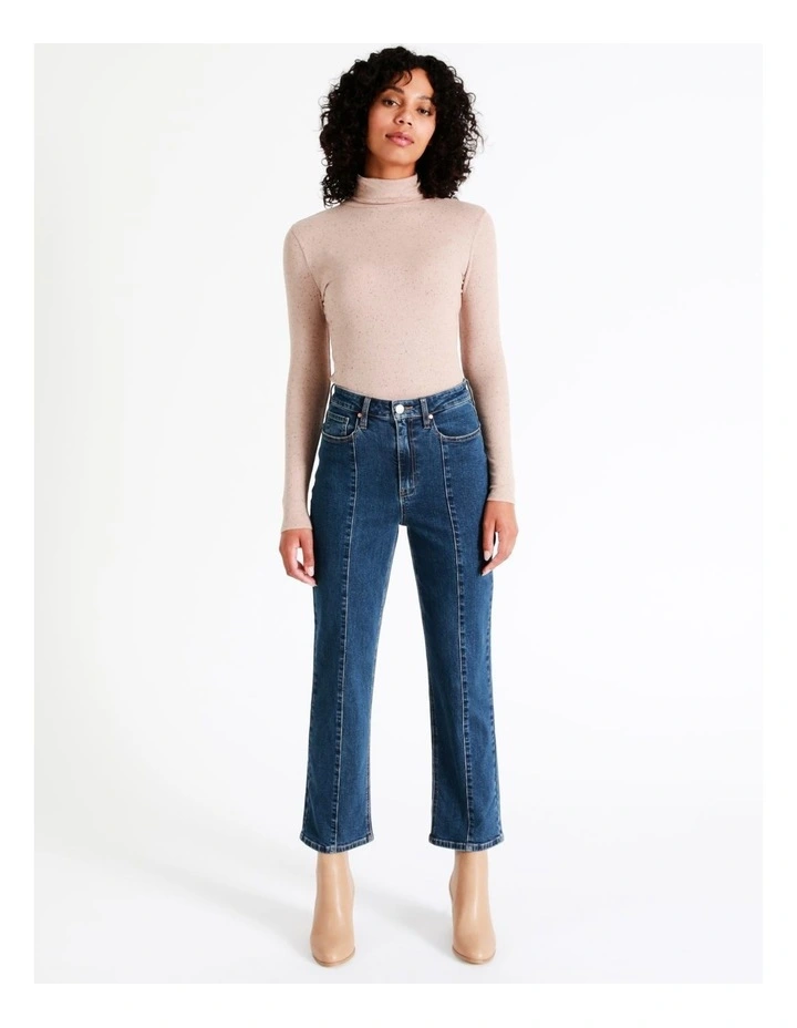 Recycled Blend Seam Detail Straight Jean In Mid Blues 3 Recycled Blend Seam Detail Straight Jean In Mid Blues