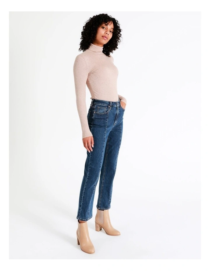 Recycled Blend Seam Detail Straight Jean In Mid Blues 7 Recycled Blend Seam Detail Straight Jean In Mid Blues - Image 5