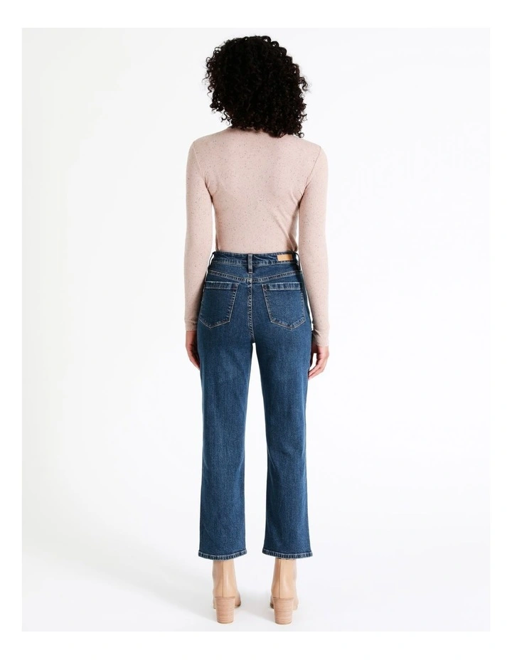 Recycled Blend Seam Detail Straight Jean In Mid Blues 8 Recycled Blend Seam Detail Straight Jean In Mid Blues - Image 6