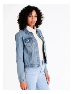 Recycled Blend Denim Jacket In Light Blue -Myer Fashion Store 964242460 6 720x928