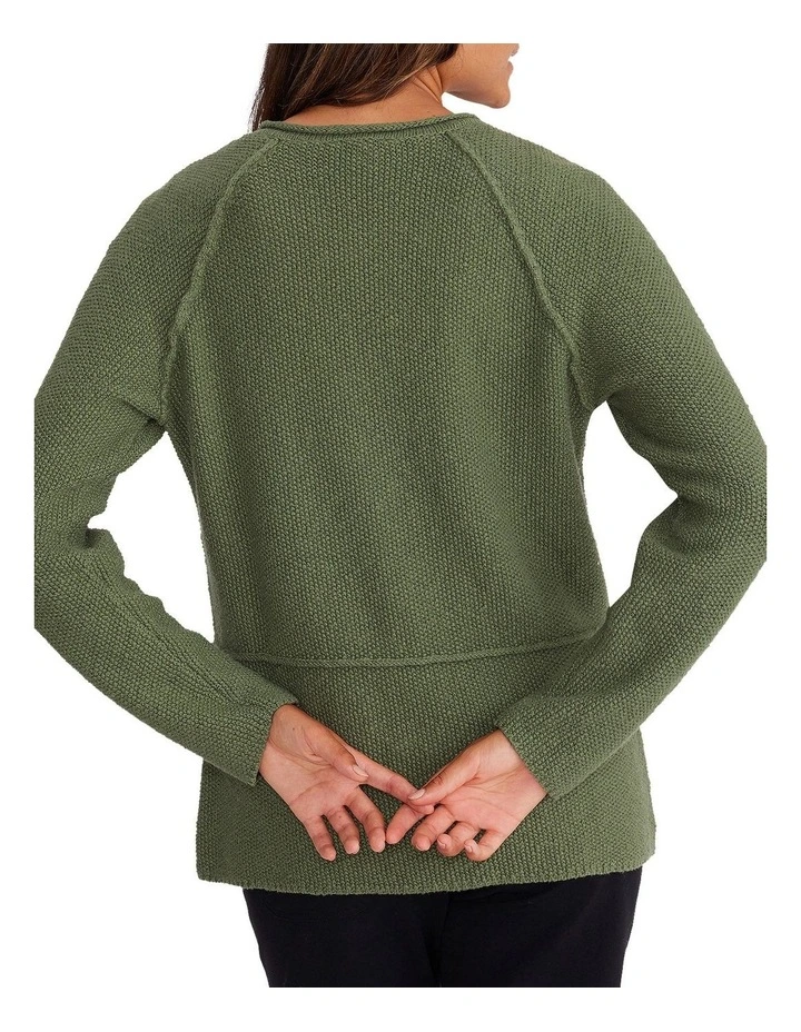 Panelled Cardigan In Green 4 Panelled Cardigan In Green - Image 2