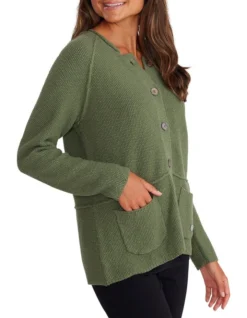 Panelled Cardigan In Green 8 Panelled Cardigan In Green -Myer Fashion Store 964599220 3 720x928