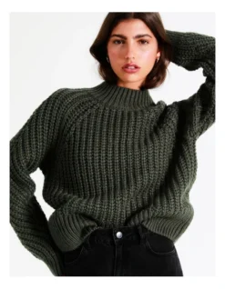 Chunky Jumper In Khaki