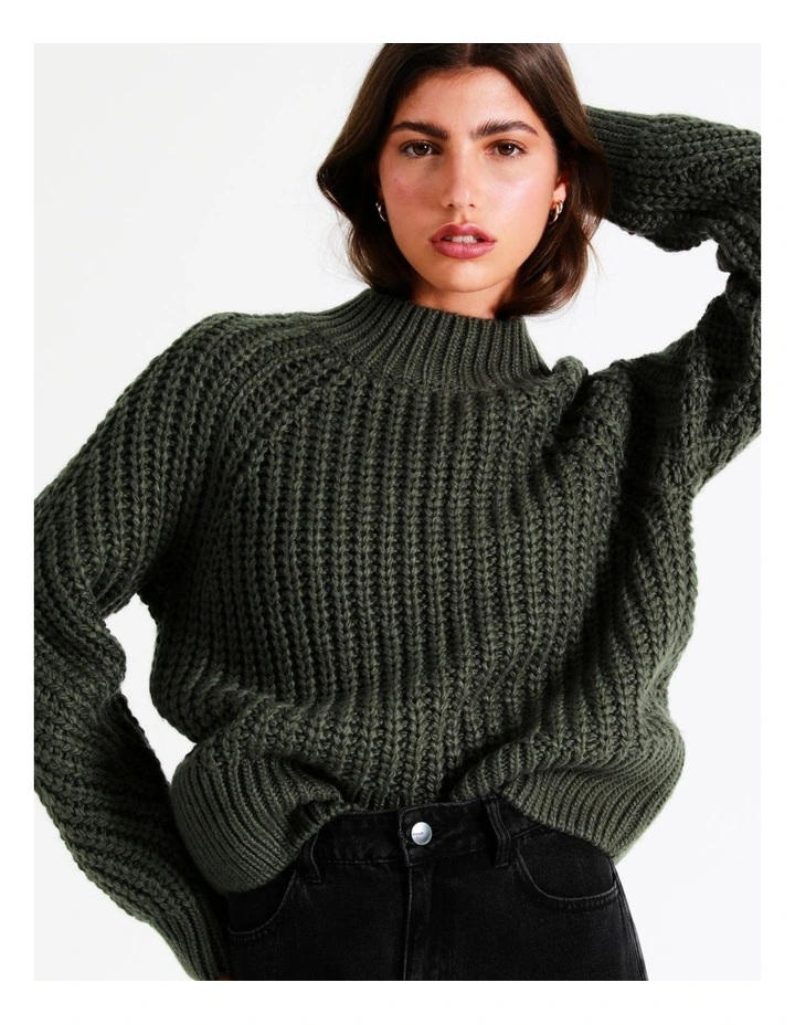 Chunky Jumper In Khaki 3 Chunky Jumper In Khaki