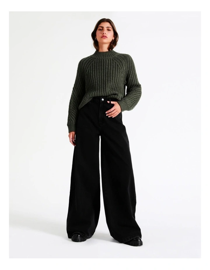 Chunky Jumper In Khaki 4 Chunky Jumper In Khaki - Image 2