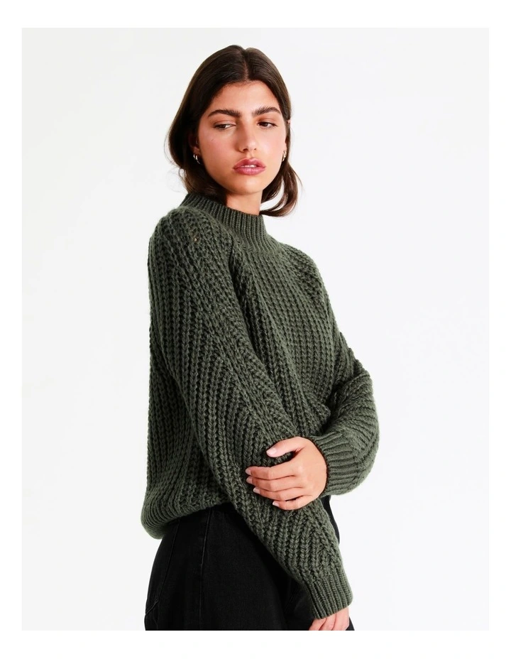 Chunky Jumper In Khaki 8 Chunky Jumper In Khaki - Image 6