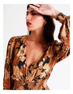 Shirred Waist Dress In Assorted -Myer Fashion Store 965268550 4 720x928