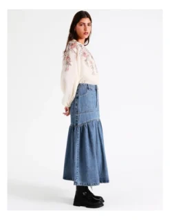 Denim Gathered Midi Skirt In Denim 12 Denim Gathered Midi Skirt In Denim -Myer Fashion Store 965268640 4 1 720x928