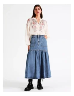 Denim Gathered Midi Skirt In Denim 15 Denim Gathered Midi Skirt In Denim -Myer Fashion Store 965268640 7 1 720x928