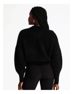 Eyelash Knit Dolman Sleeve Chain Trim Knit In Black 13 Eyelash Knit Dolman Sleeve Chain Trim Knit In Black -Myer Fashion Store 965286280 7 720x928