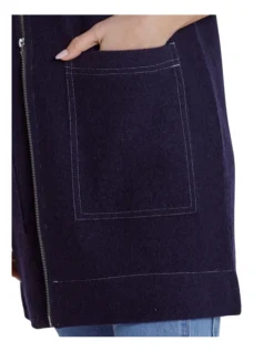 Boiled Wool Vest In Navy -Myer Fashion Store 965427400 4 720x928