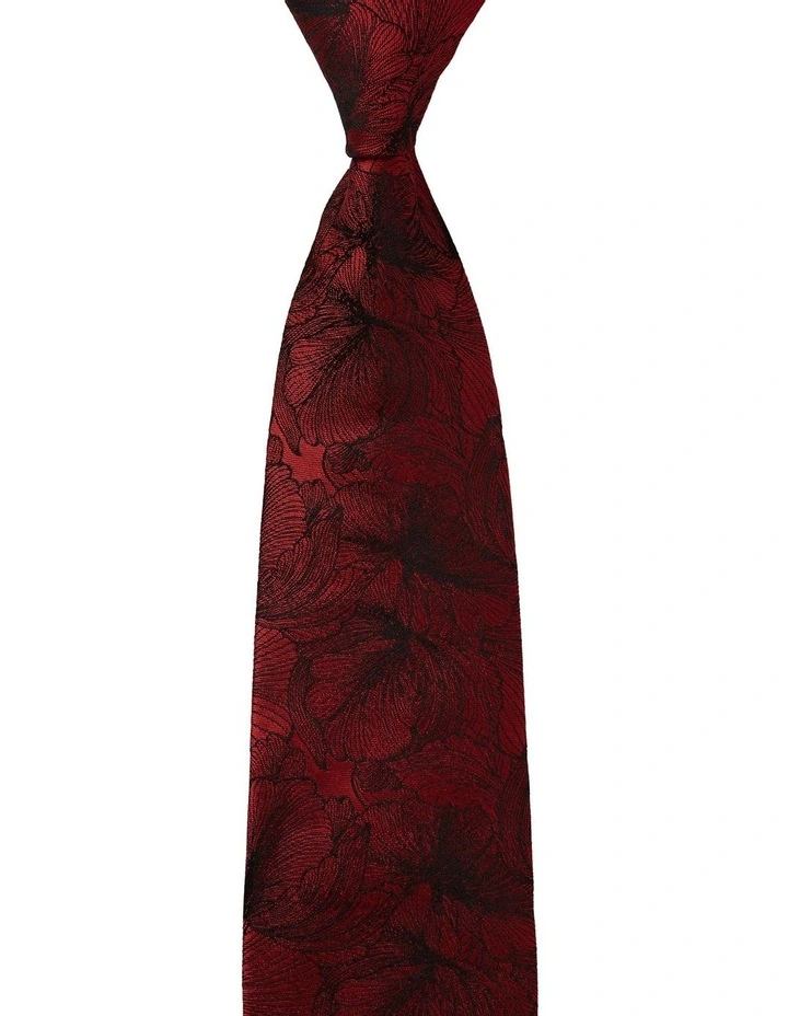 Floral Silk Tie In Red 3 Floral Silk Tie In Red
