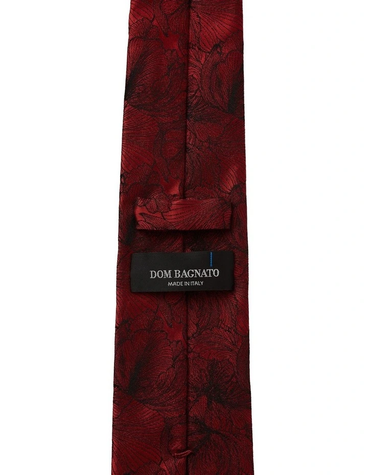 Floral Silk Tie In Red 4 Floral Silk Tie In Red - Image 2