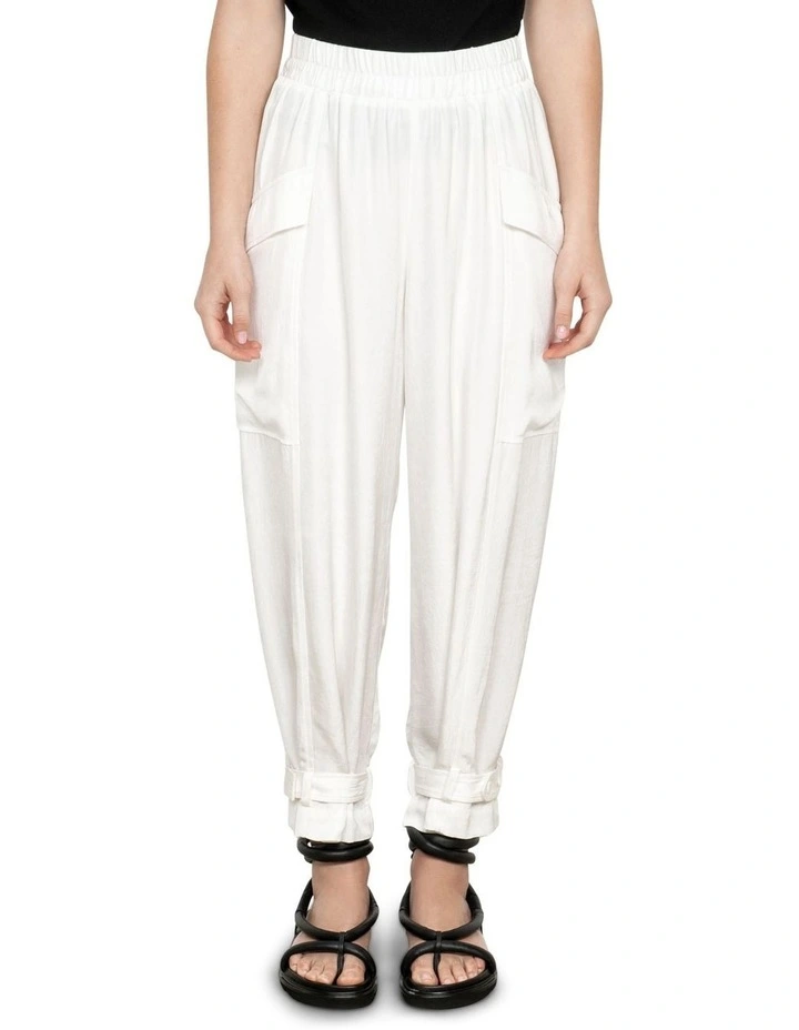 Lustre Weave Cargo Pants In Ivory 5 Lustre Weave Cargo Pants In Ivory - Image 3